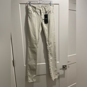 ALLOY Apparel EMMA Mid Rise Skinny Tall &Fierce Cream Denim Pants